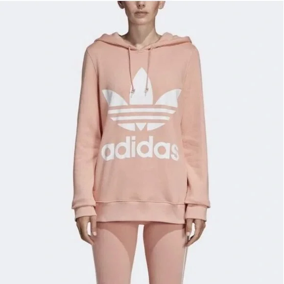 Adidas Women's Pink Blush Side Slit Hoodie L - Picture 3 of 6